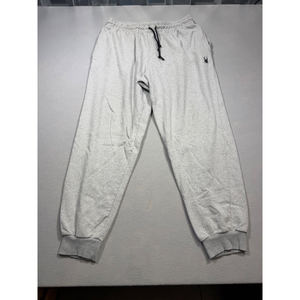 Spyder Mens Fleece Jogger Sweatpants Heather Gray Logo XL RN63619